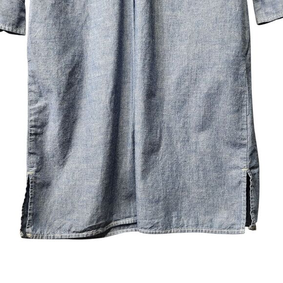 Tory Burch Blue Chambray Ruffle Collar Shirt Dress - Size XS - Picture 11 of 14